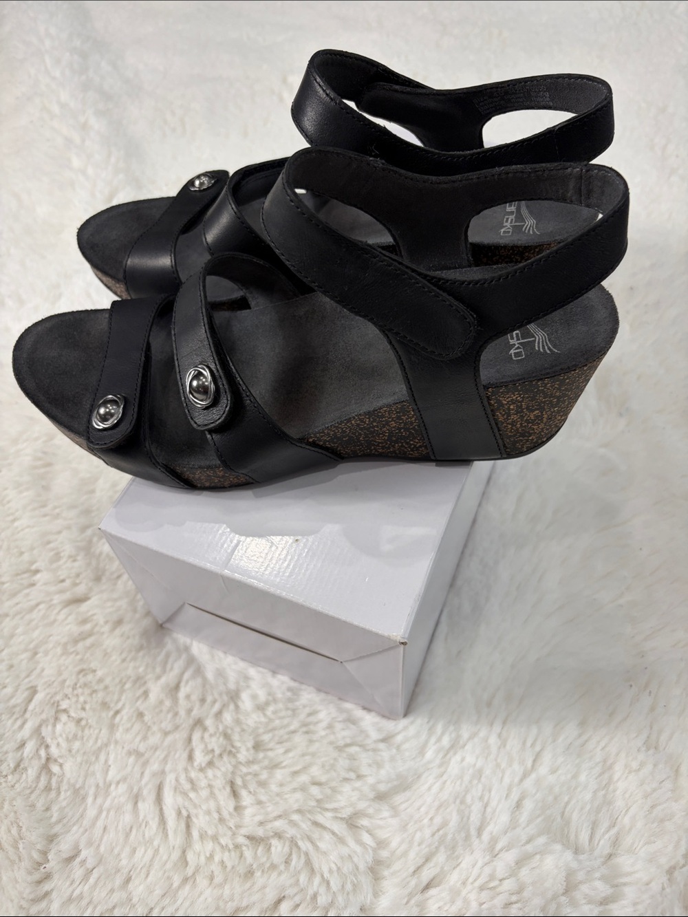 Dansko Black Triple-Strap Slingback Sandals - Picture 8 of 16